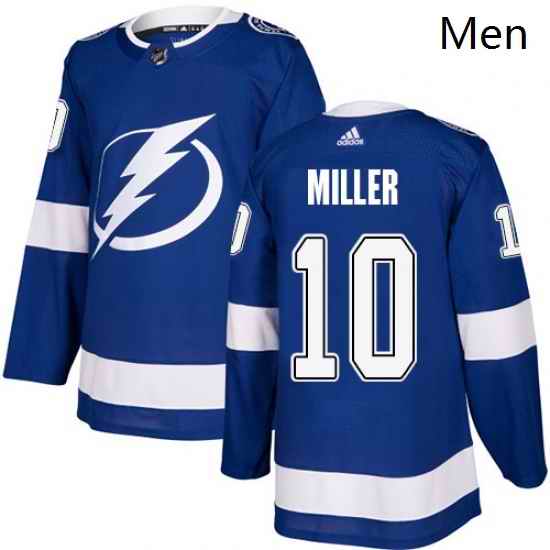 Mens Adidas Tampa Bay Lightning 10 JT Miller Authentic Royal Blue Home NHL Jerse
